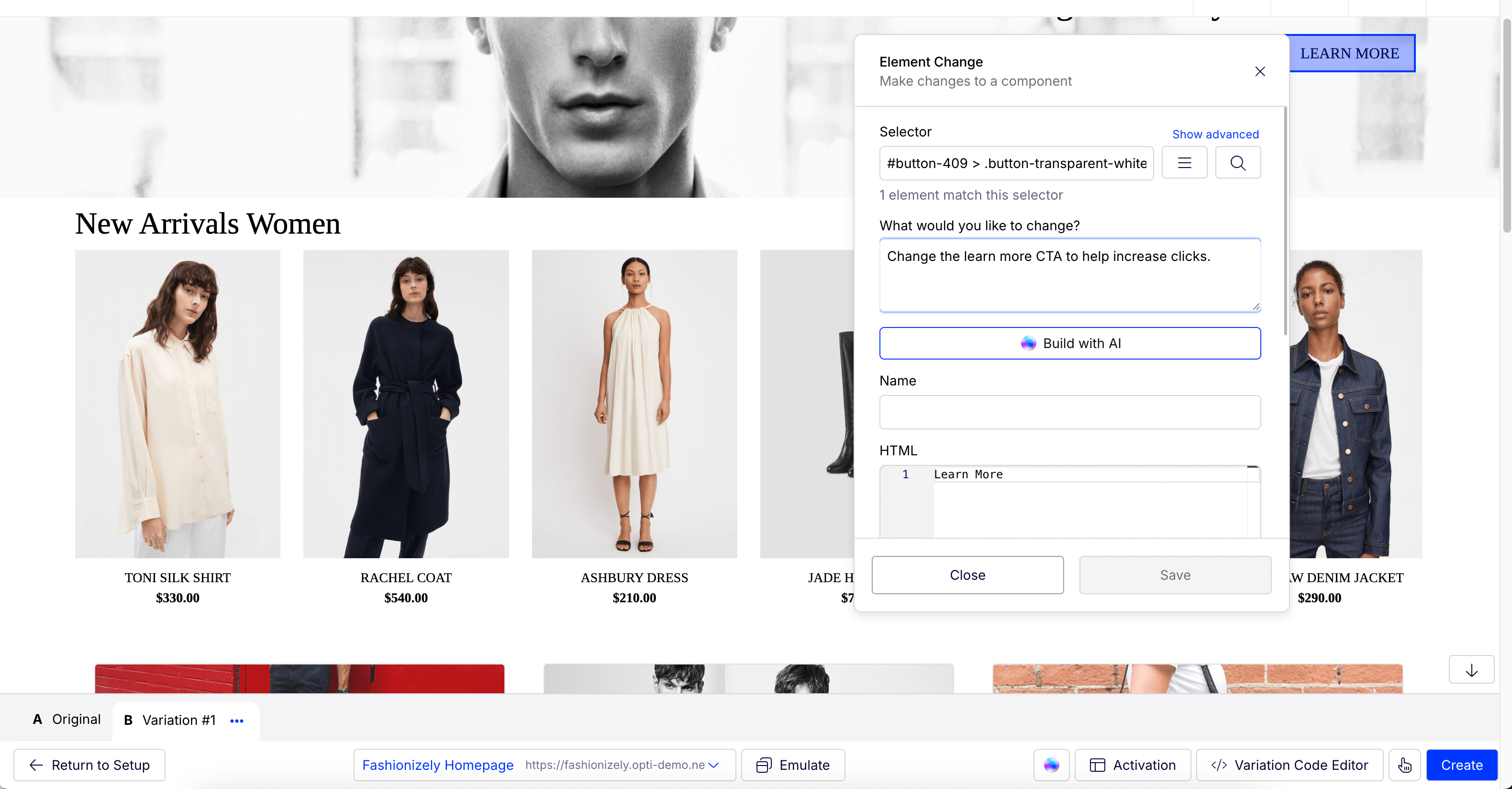 Simple prompt for Opal to create your variant