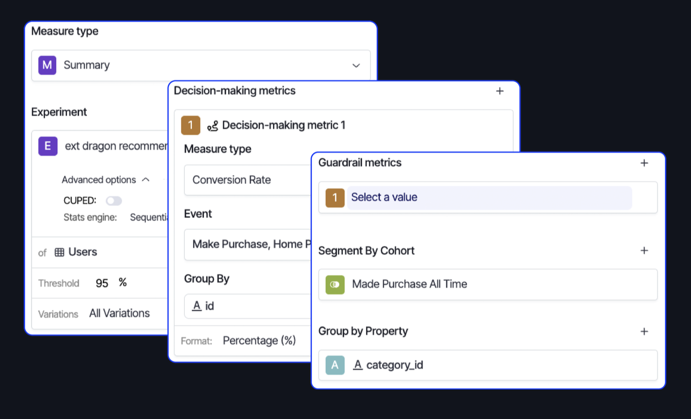 Metrics setup in Optimizely analytics 